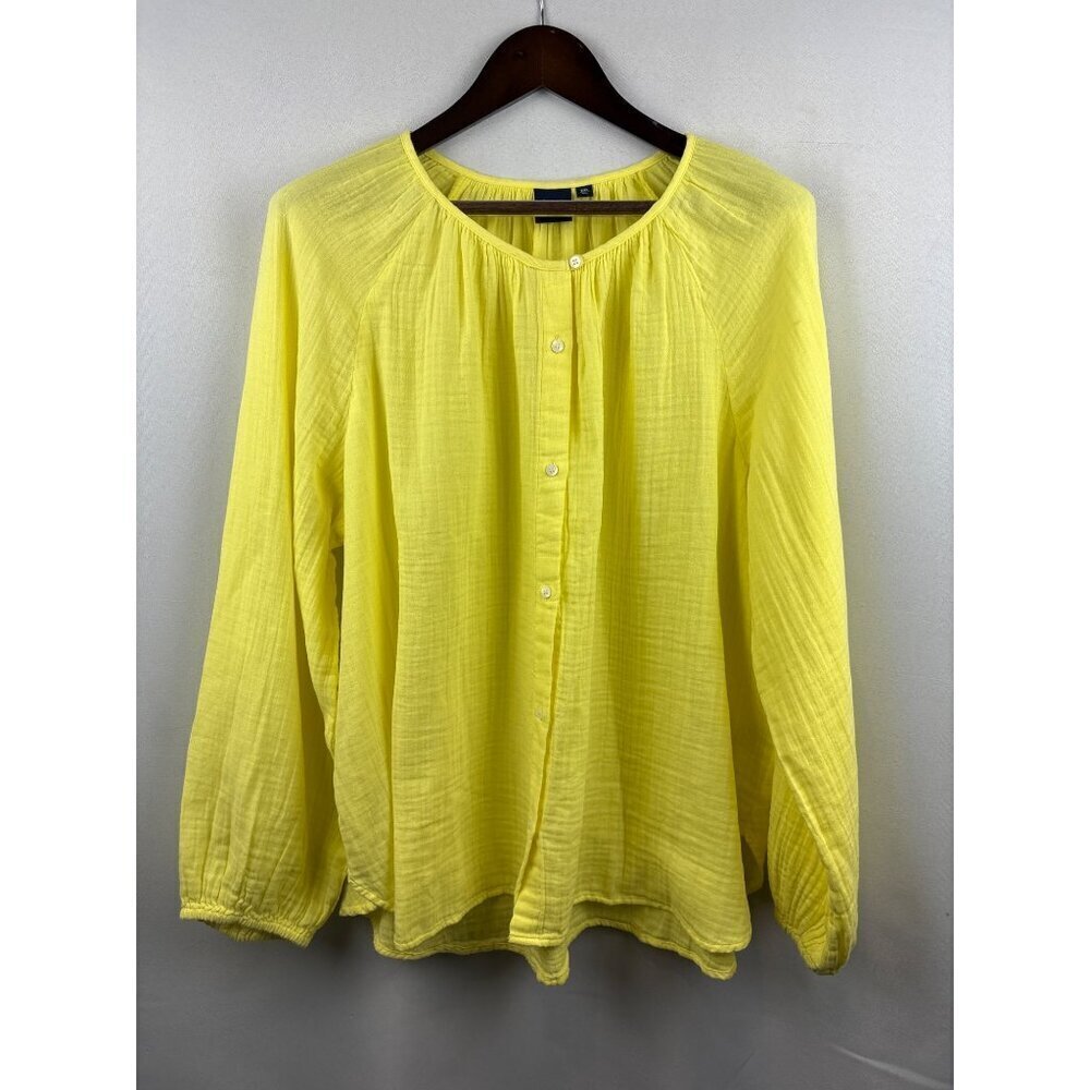 Women’s GAP XXL Yellow Long Sleeve Button Up Shirt